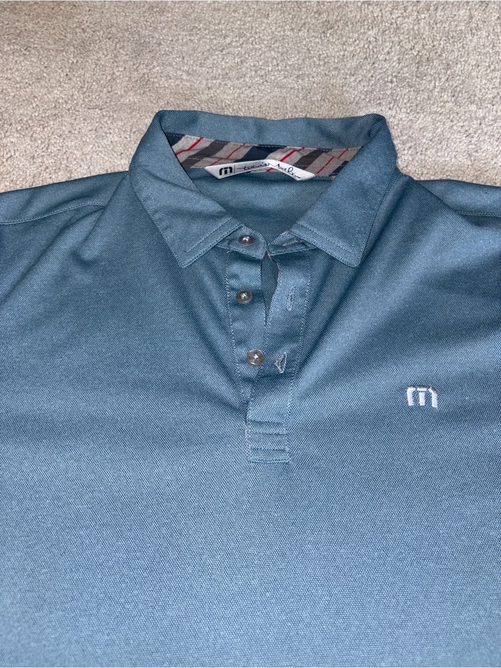 TravisMathew Performance Golf Polo Shirt Blue Short Sleeve Men's Medium